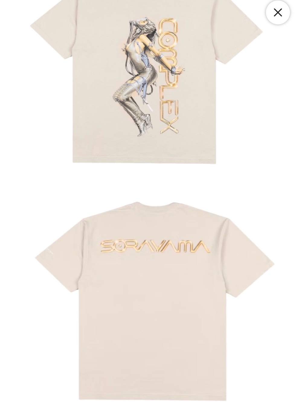 COMPLEX x Hajime Sorayama gold dust tee